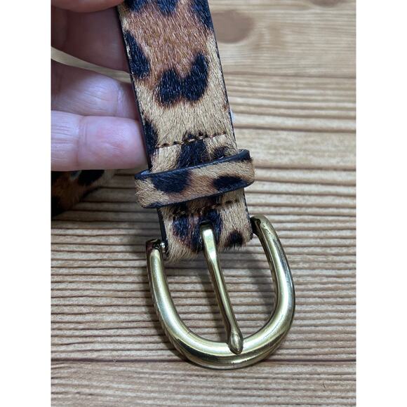 J. Crew Factory | Accessories | Jcrew Genuine Leather Calf Hair Leopard ...